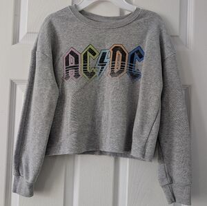 AC/DC girl's Multicolor Logo Cropped Sweatshirt Size 8M